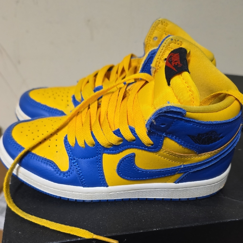 Nike Blue and Yellow High-Top Sneakers